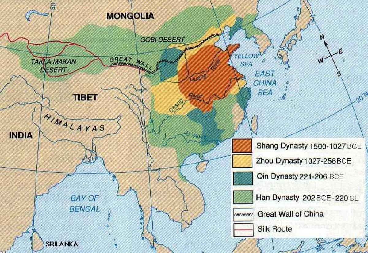 drevni Kini geografiju mapu