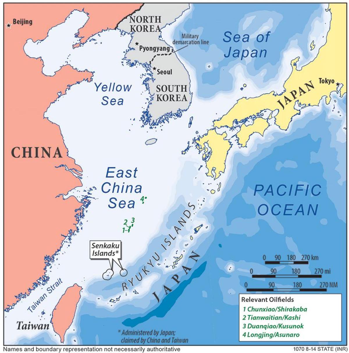 mapa istoku Kine more