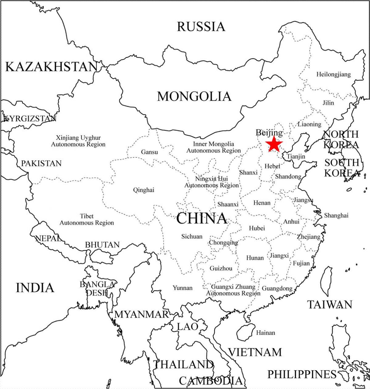 mapa kineski provincija