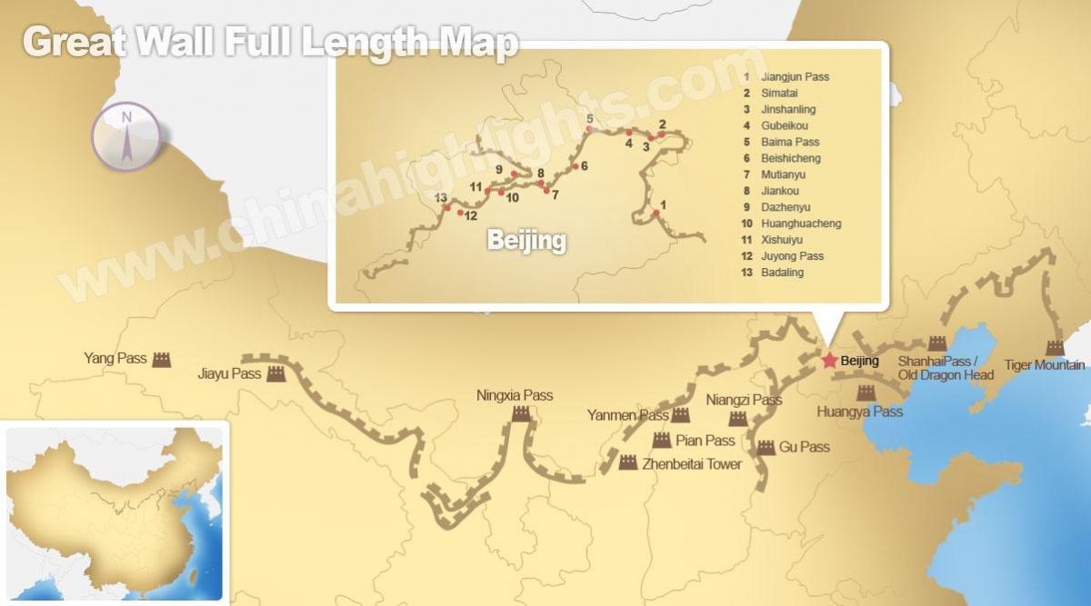 Kineski zid mapu