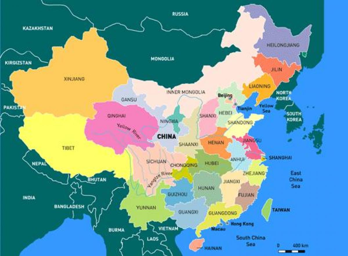 Kini pokrajini mapa na engleskom