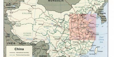 Mapa na sjever Kini ravnici