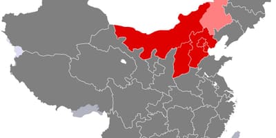 Mapa na sjever Kini